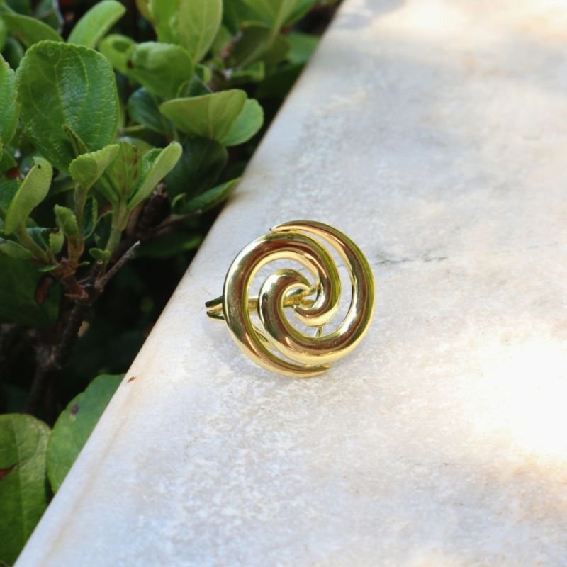 Anel Caracol Banhado a Ouro 18k