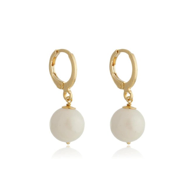 Brinco Argola com Pérola Banhado a Ouro 18k