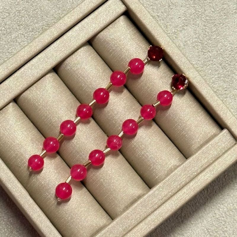 Brinco Base Cristal com Bola de Jade Banhado a Ouro 18k