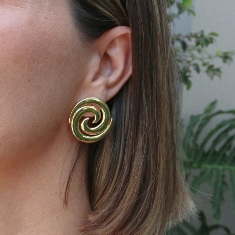 Brinco Caracol Banhado a Ouro 18k
