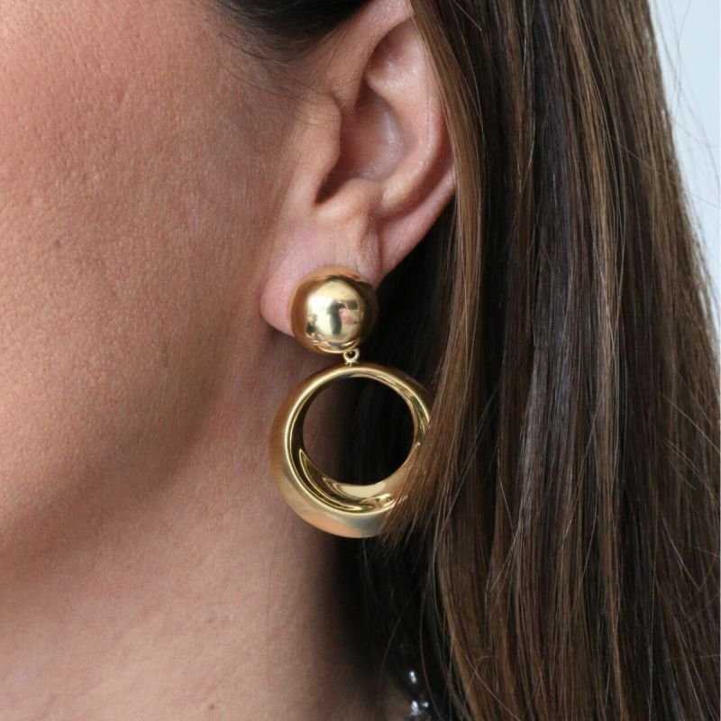 Brinco Redondo com Aro Banhado a Ouro 18k