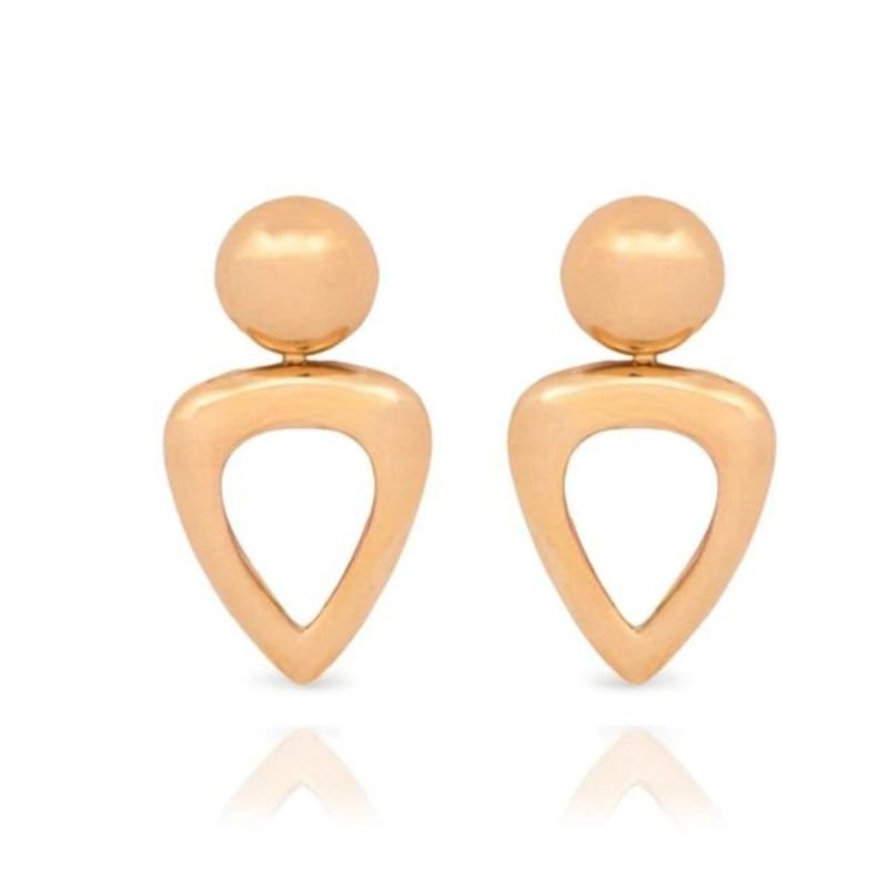 Brinco Redondo com Gota Vasada Banhado a Ouro 18k