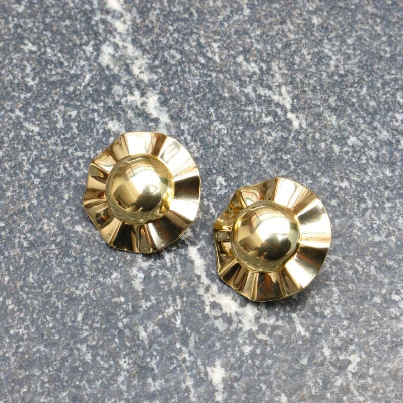 Brinco Redondo Ondulado Banhado a Ouro 18k