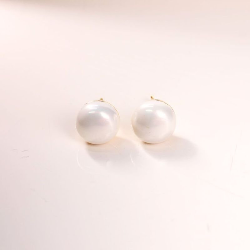 Brinco Solitário de Pérola Banhado a Ouro 18k