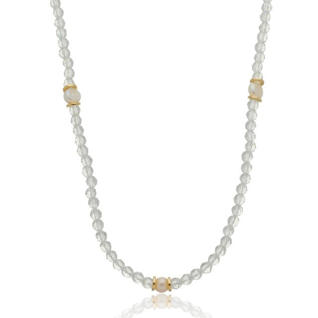 Colar de Cristal Banhado a Ouro 18k