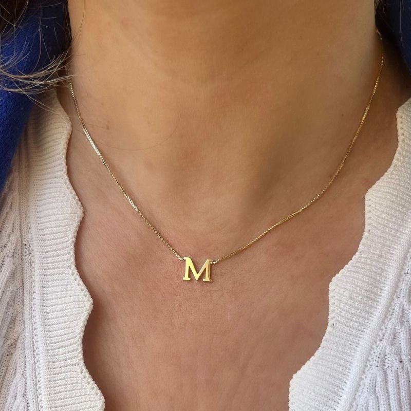 Colar de Inicial Banhado a Ouro 18k