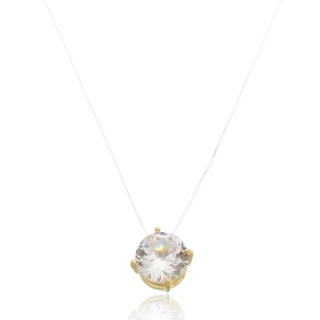 Colar Nylon com Ponto de Luz Banhado a Ouro 18k