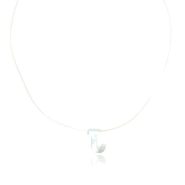 Colar Nylon com Inicial de Madrepérola Banhado a Ouro 18k