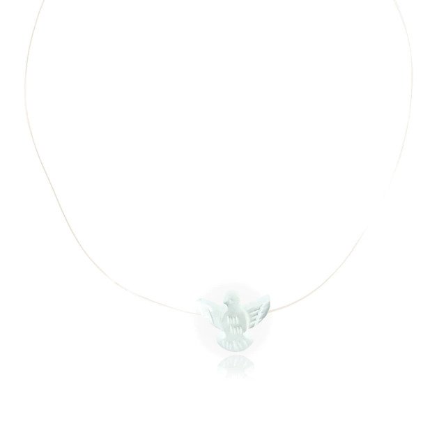 Colar Nylon Espírito Santo de Madrepérola Banhado a Ouro 18k
