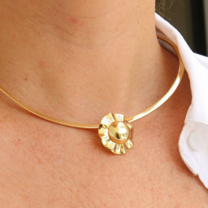 Pingente Redondo Ondulado Banhado a Ouro 18k