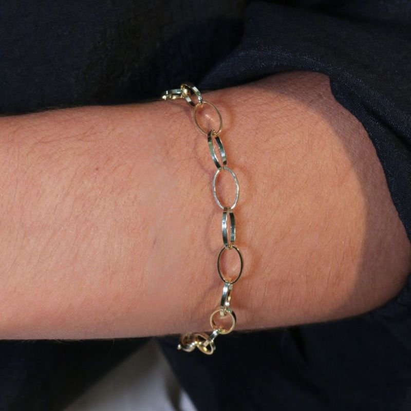 Pulseira de Elo Banhado a Ouro 18k