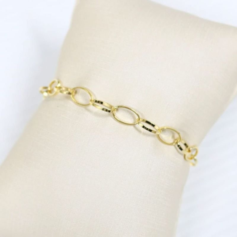 Pulseira de Elo Banhado a Ouro 18k